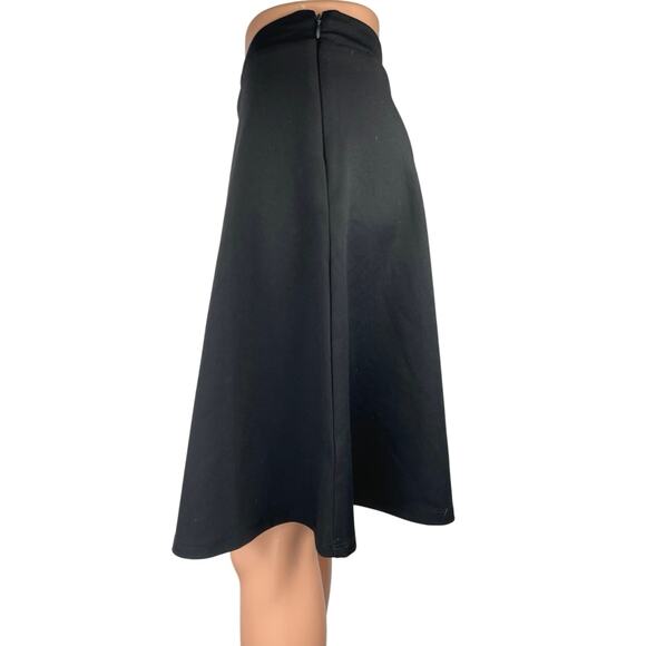 GAP Women's Black Side Zip Casual Knee Length A-Line Flared Skirt Size M Tall - Picture 2 of 4